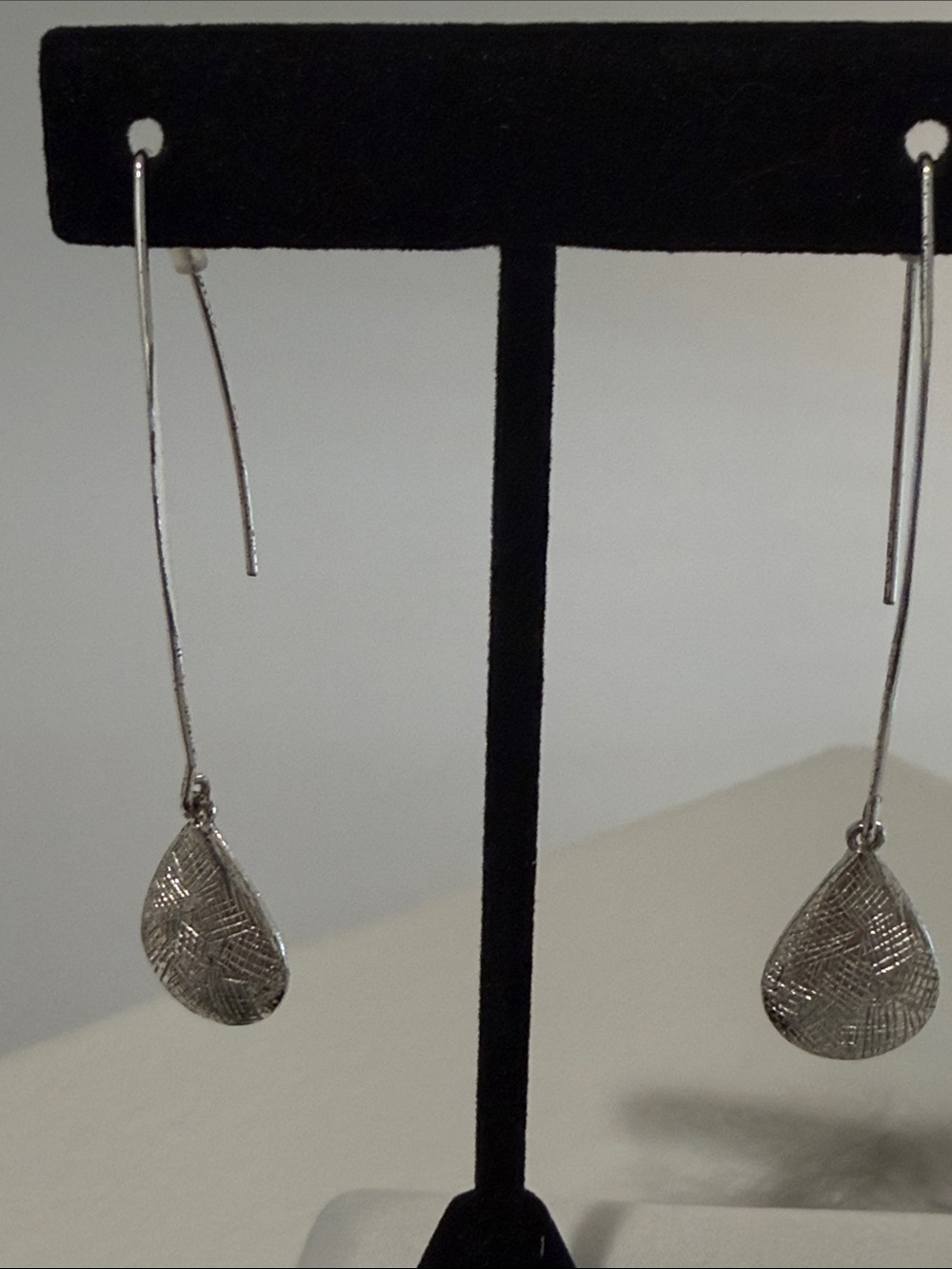 New York & Company Silver Threader Teardrop Earrings